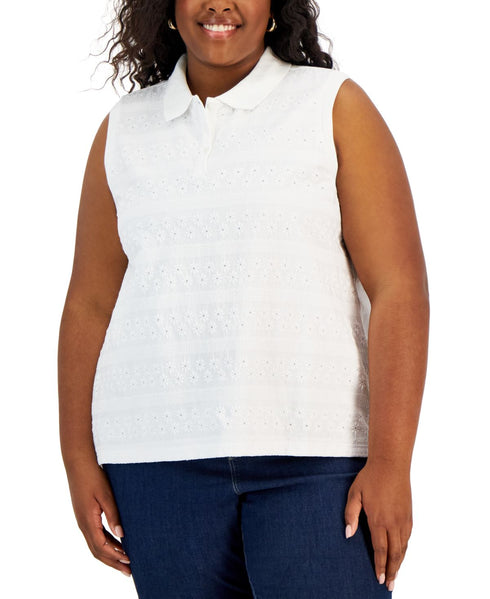 Tommy Hilfiger Plus Size Lace Sleeveless Polo Shirt